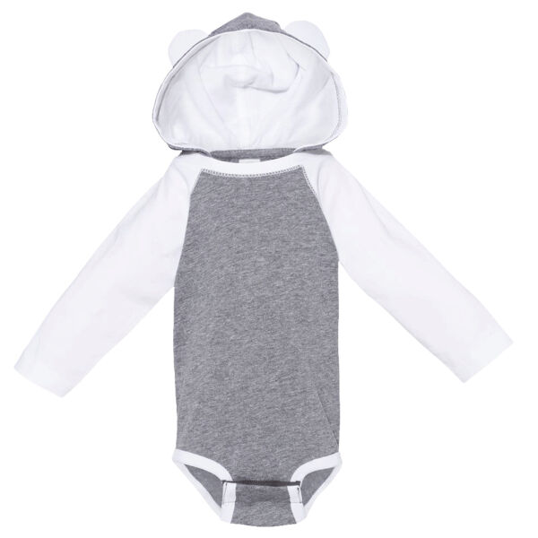 Fine Jersey Infant Character Hooded Long Sleeve Bodysuit with Ears Thumbnail